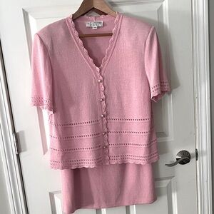 NWOT St. John Collection Pink Skirt Set Marie Gray size 14